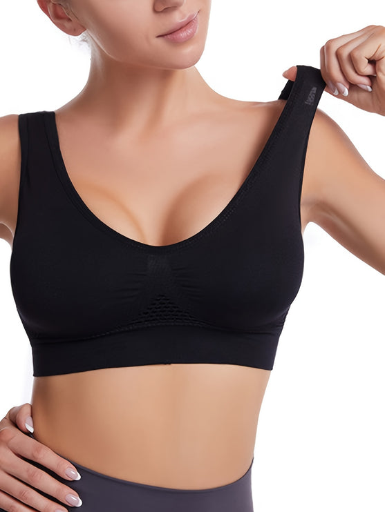 Breathable Sports Bra™- Round Neck High Stretch Hollow Out Fitness Top