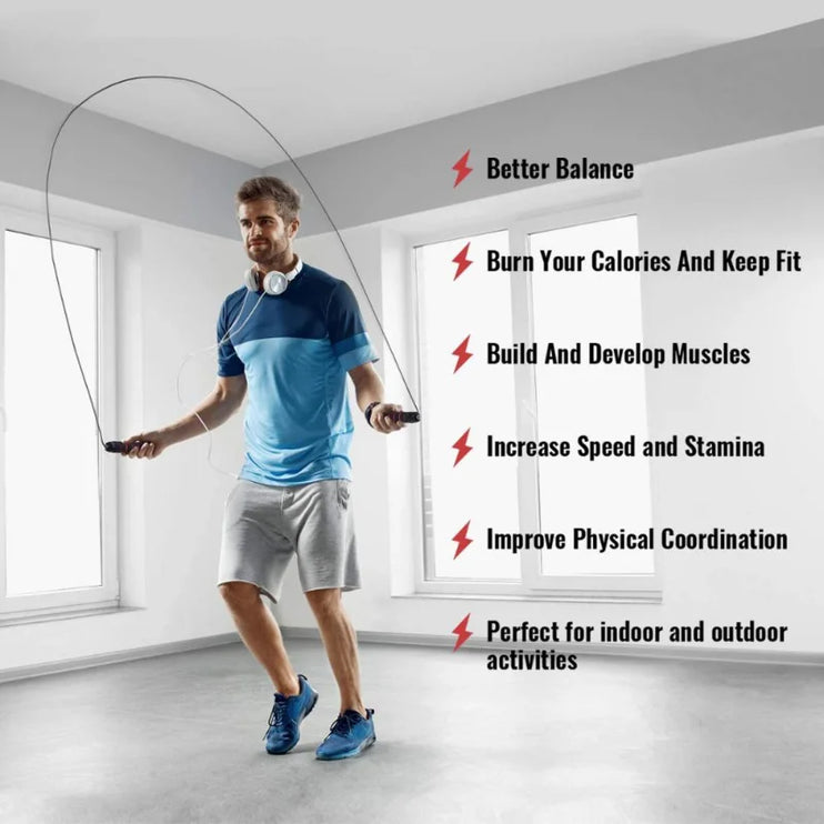 speed jumping rope™- steel wire fast jump rope cable sport