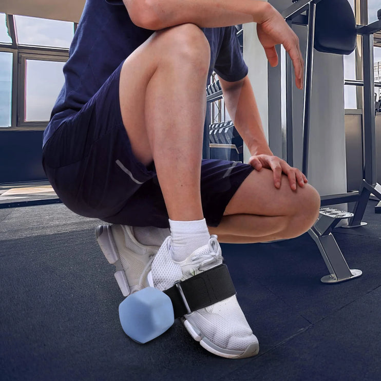 dumbbell foot strap™- trainer knee raises hamstring lift calves shins
