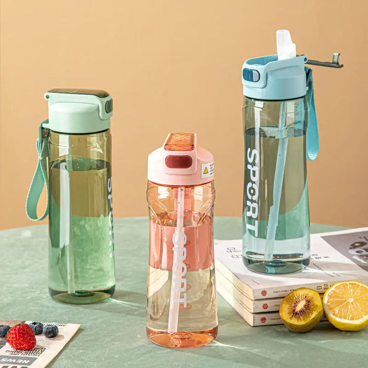 800ml Transparent Water Bottle With Straw™ Bottles