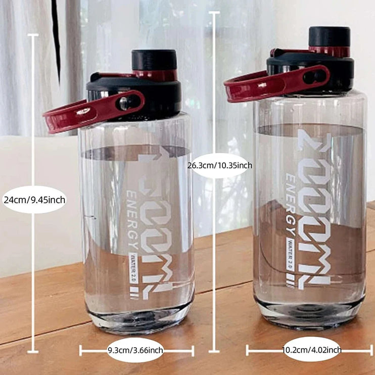 1500ml-2000ml Large Capacity Plastic Water Bottle Outdoor Men'