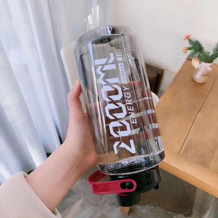1500ml-2000ml Large Capacity Plastic Water Bottle Outdoor Men'