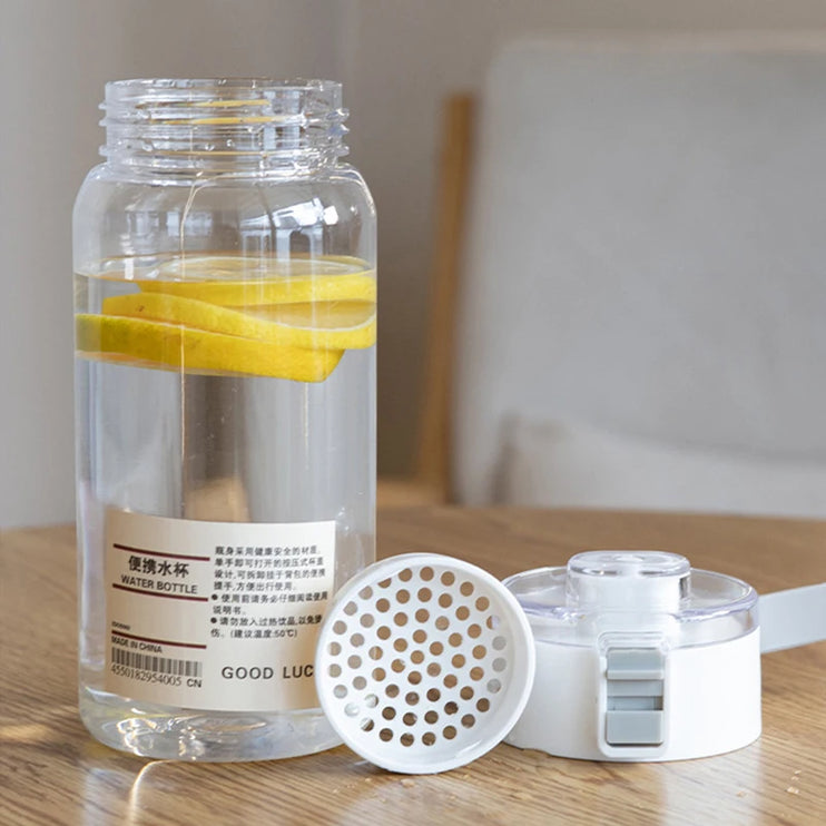 time scale transparent water bottle