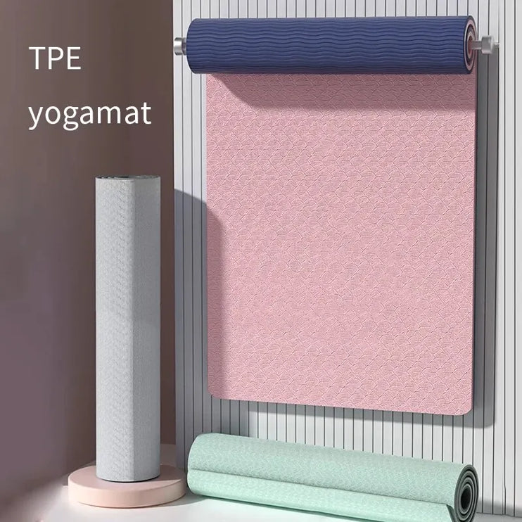 Yoga mat Eco™- Fitness Exercise Mat with Strap TPE