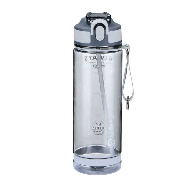800ml Sports Water Bottle with straw™- Transparent BPA Free Bottle
