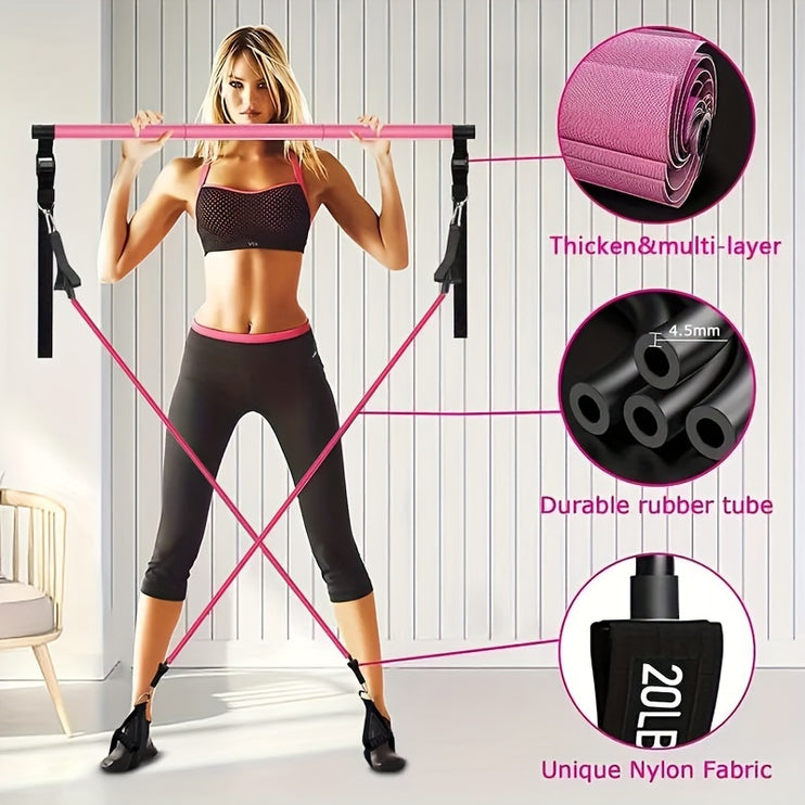 11pcs Pilates Bar Kit™- With 4 Resistance Bands (30, 9.07 KG) Workout