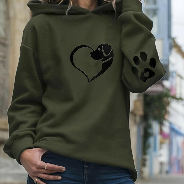 long sleeve sweatshirt™- dog heart women outdoors pullover